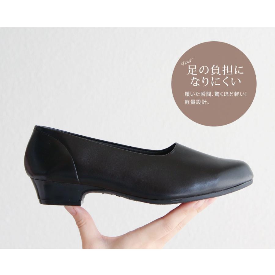 パンプス 痛くない 柔らかい レディース 幅広 3E 履きやすい 軽量 黒  疲れにくい ローヒール オフィス コンフォートシューズ 日本製 ブラック 3370 | ブランド登録なし | 07