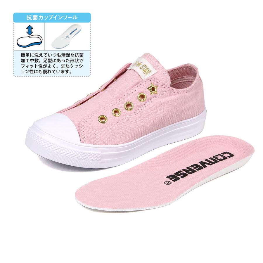コンバース キッズ スニーカー スリッポン 女の子 ローカット ファーストスター キャンバスシューズ 子供靴 紐なし 2way 替え紐付き ベージュ ピンク Cv Ch As Goldplus Ox Jerico Yahoo 店 通販 Yahoo ショッピング