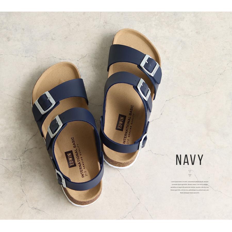 エドウィン コンフォートサンダル メンズ バックストラップ サンダル カジュアル アメカジ 幅広 疲れにくい ブラック ダークブラウン ネイビー ホワイト 1002 | EDWIN | 17
