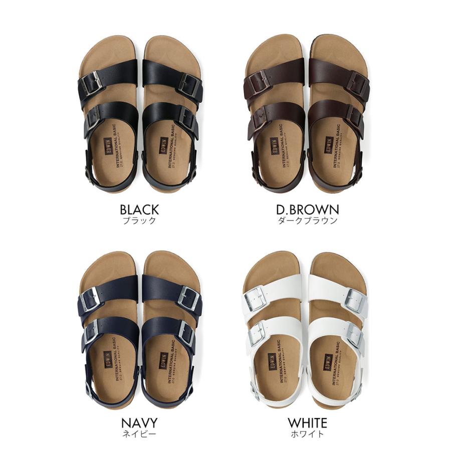 エドウィン コンフォートサンダル メンズ バックストラップ サンダル カジュアル アメカジ 幅広 疲れにくい ブラック ダークブラウン ネイビー ホワイト 1002 | EDWIN | 18