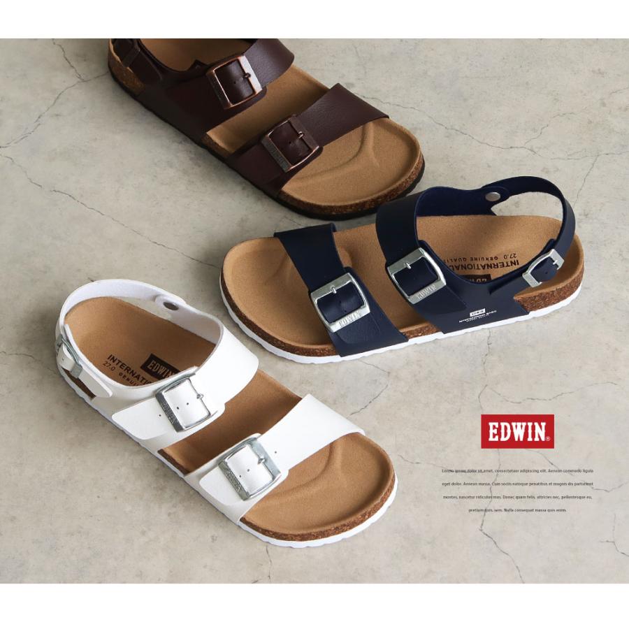 エドウィン コンフォートサンダル メンズ バックストラップ サンダル カジュアル アメカジ 幅広 疲れにくい ブラック ダークブラウン ネイビー ホワイト 1002 | EDWIN | 06