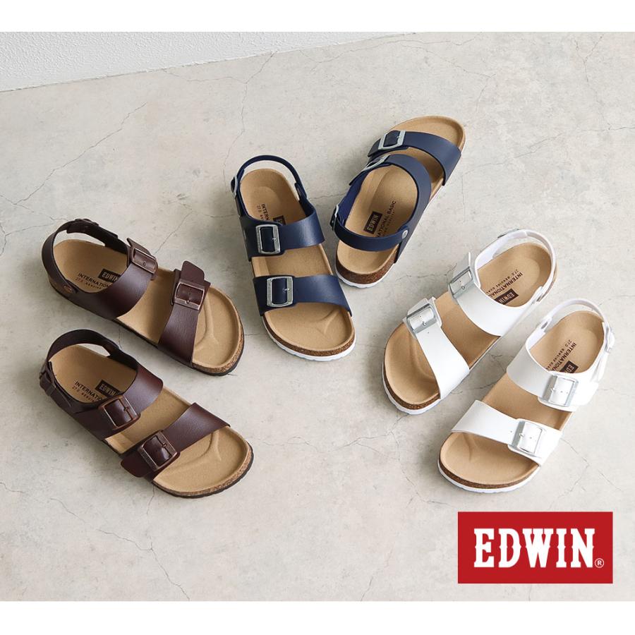 エドウィン コンフォートサンダル メンズ バックストラップ サンダル カジュアル アメカジ 幅広 疲れにくい ブラック ダークブラウン ネイビー ホワイト 1002 | EDWIN | 12