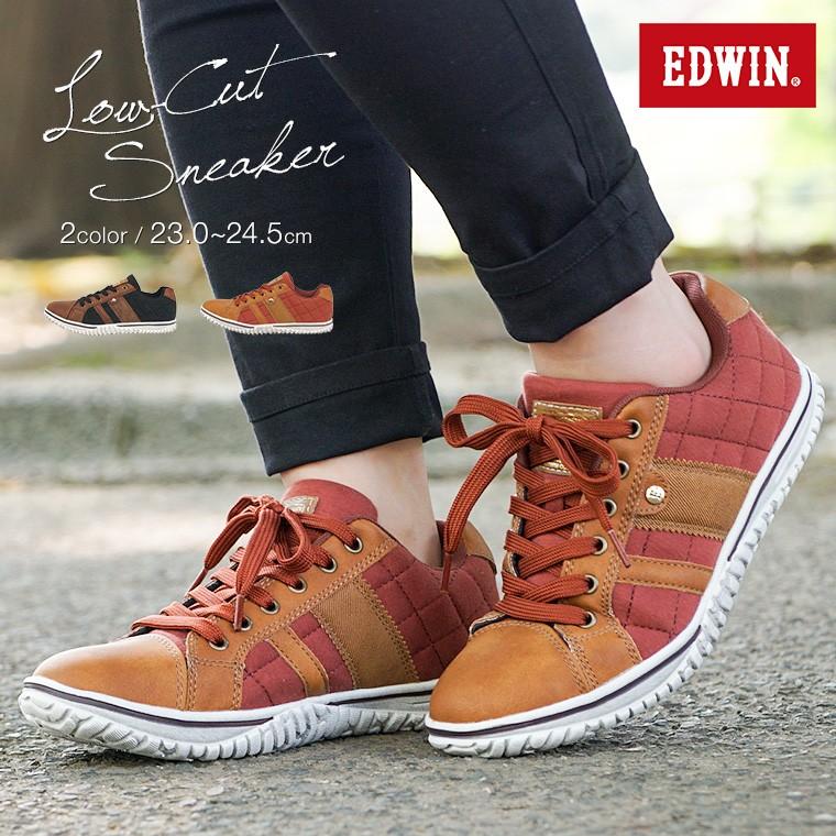 Edwin 軽量 スニーカー レディース 黒 カジュアルシューズ レディース スニーカー ローカット 靴 レディース キルティング ローカット スニーカー 4531 Edw 4531 Jerico Yahoo 店 通販 Yahoo ショッピング