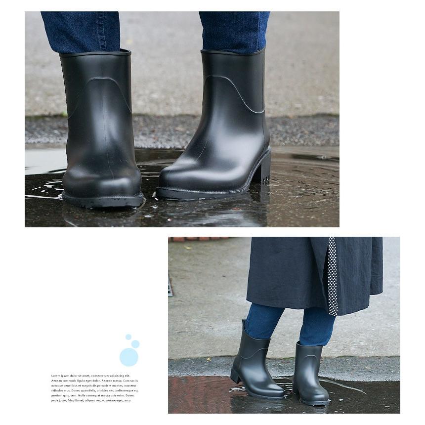 レインブーツ レディース ショート ヒール 長靴 おしゃれ 完全防水 スノーブーツ 雪 シンプル 無地 雨靴 大人 歩きやすい 履きやすい 黒 ブラック 7900 Kim Jv 7900 Jerico Yahoo 店 通販 Yahoo ショッピング