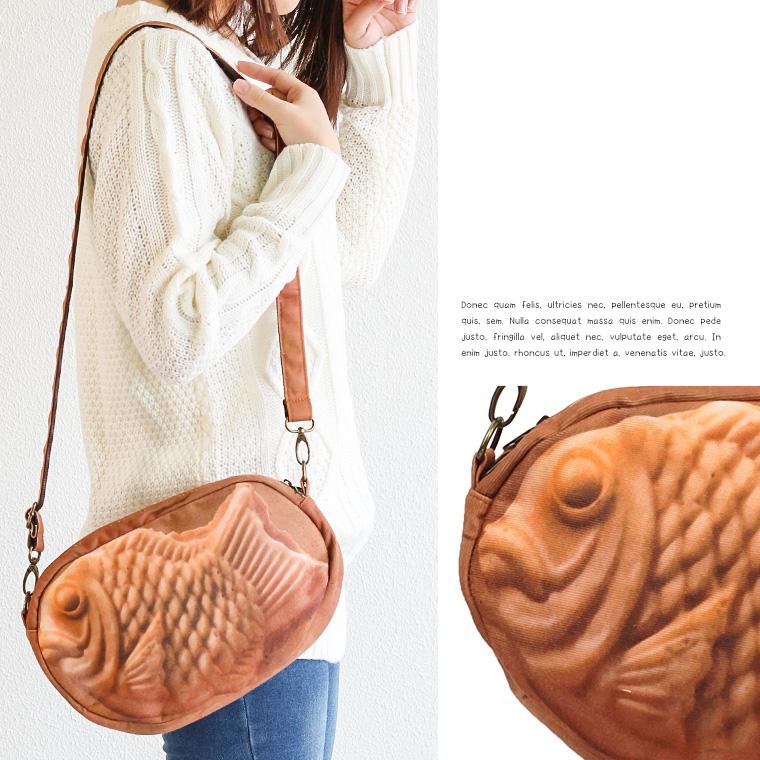 たいやきショルダーバッグ レディース 小さめ おもしろバッグ