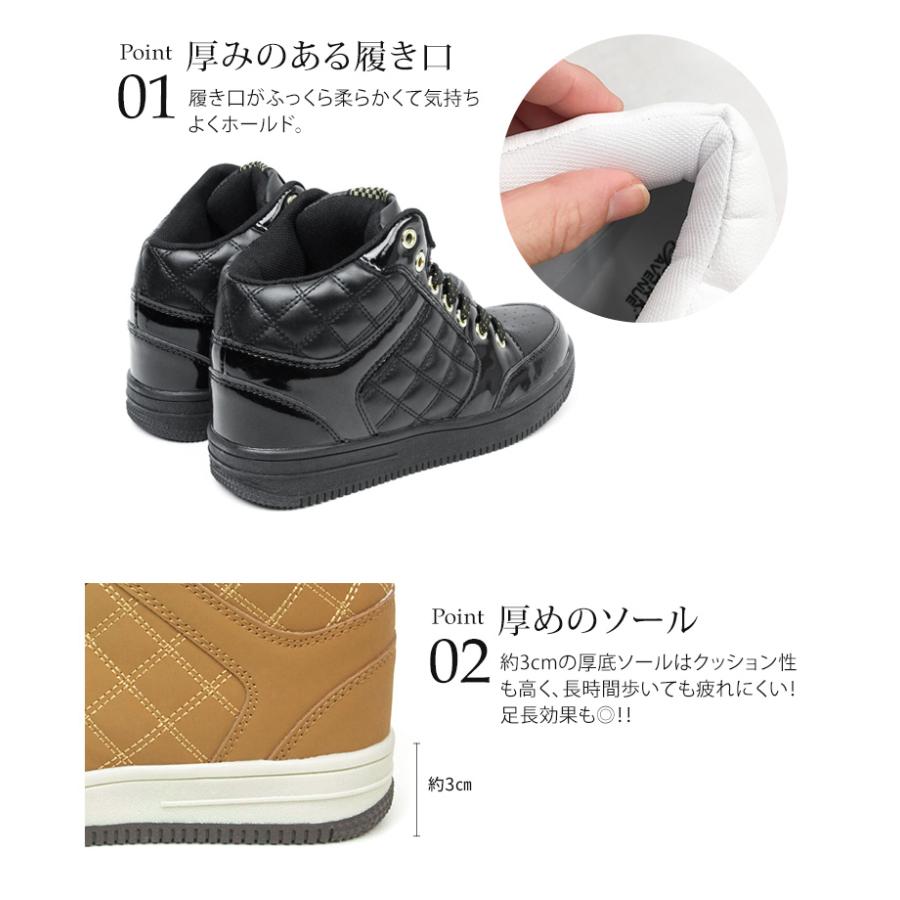 ダンス スニーカー レディース ハイカット 人気 黒 白 軽量 キルティング ハイカットスニーカー 靴 ダンスシューズ ダンススニーカー 通学 学生 ヒップホップ | ブランド登録なし | 08