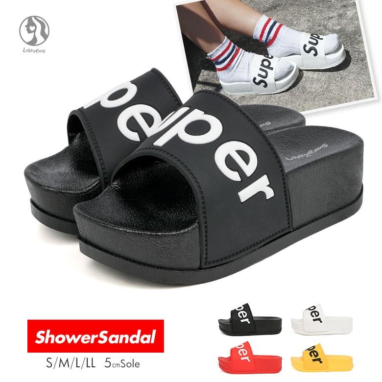 シャワーサンダル レディース 厚底 スライド ビーチサンダル 海 プール 夏 リゾート フラット 黒 ブラック 赤 レッド 白 ホワイト 黄色 イエロー 192 Tk Jerico Yahoo 店 通販 Yahoo ショッピング