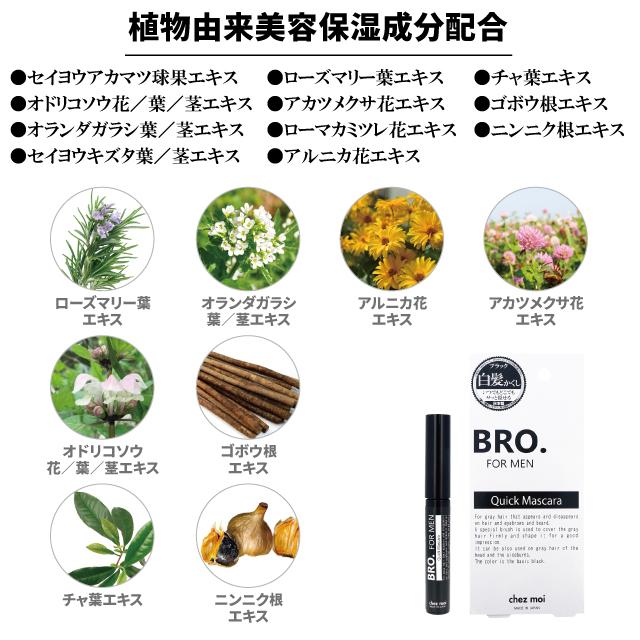 白髪隠し メンズ BRO.FOR MEN Quick Mascara　　男性用 マスカラ ヒゲ 眉毛 白髪 シェモア |  | 04