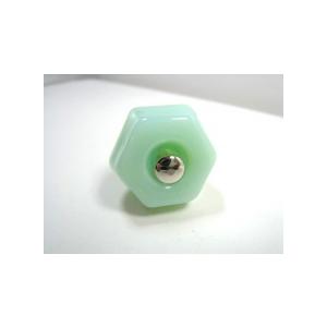 ガラスつまみ ノブ アンティークガラスノブ K39-GK ミルクグリーン 