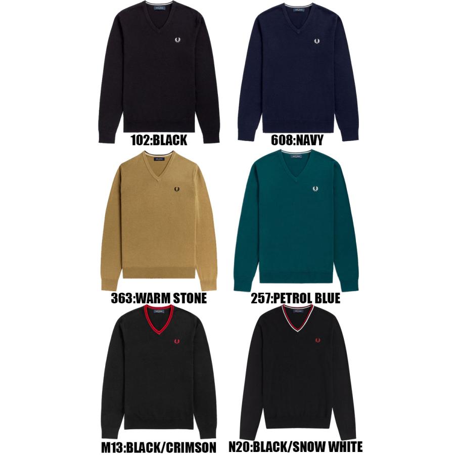 FRED PERRY フレッドペリー Vネック セーター ニット K9600 国内 FRED PERRY フレッドペリー Vネック セーター ニット K9600 国内