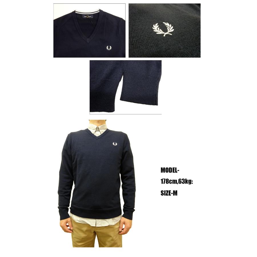 FRED PERRY フレッドペリー Vネック セーター ニット K9600 国内 FRED PERRY フレッドペリー Vネック セーター ニット K9600 国内