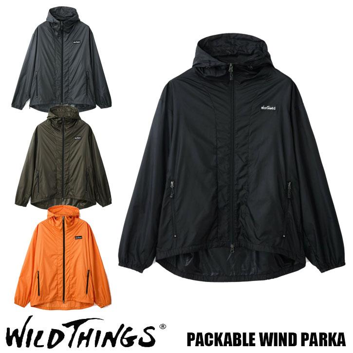 WINDANDSEA × WILDTHINGS ナイロンReadyパーカー 黒色 WILD THINGS（ワイルドシングス） メンズ パッカブル ウインドパーカー