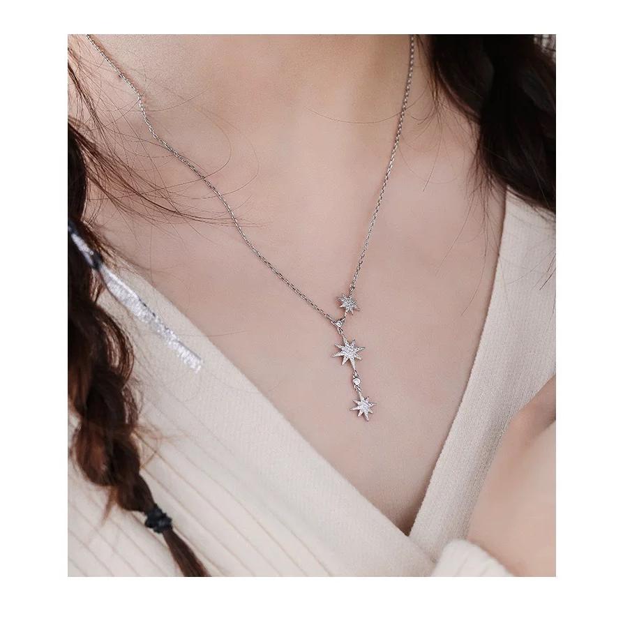 純銀製ネックレス ネックレス レディース シルバー S925純銀チェーン 八芒星 開運 人気