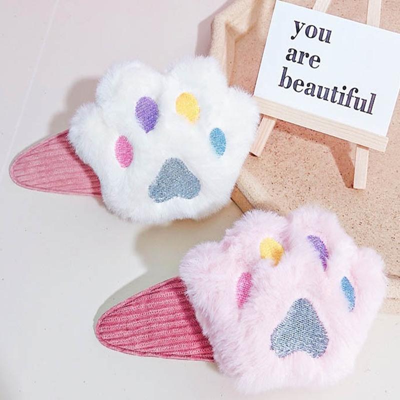 ぐでねこチャンとフェイクファー　ヘアクリップ　ヘアピン　サバトラ ぐでねこチャンとフェイクファー ヘアクリップ ヘアピン