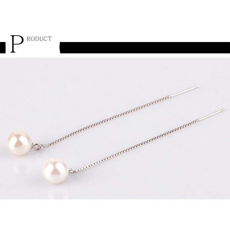 シルバー925 パール ロングピアス ピアス パール 揺れる レディース シルバー925 貝パール 8mm ロング