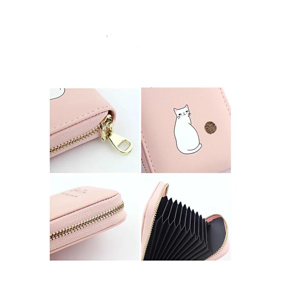 カードケース 縦型 ジャバラカードケース レディース かわいい猫 名刺