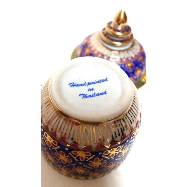タイ王室御用達手書き ベンジャロン焼 クリマー＆シュガーポット
