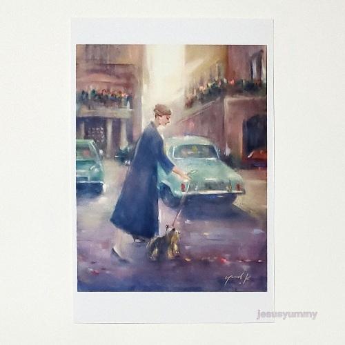 パリジェンヌ Yumi Kohnoura作 オリジナル ポストカード 絵はがき 葉書 絵画 花 犬 アンティーク車 フランス 風景画 Vasenoir Jesus Yummy 通販 Yahoo ショッピング