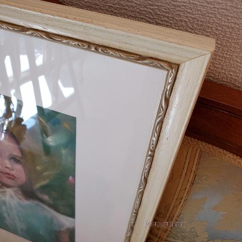 水彩画 人物のアート作品 木製フレーム