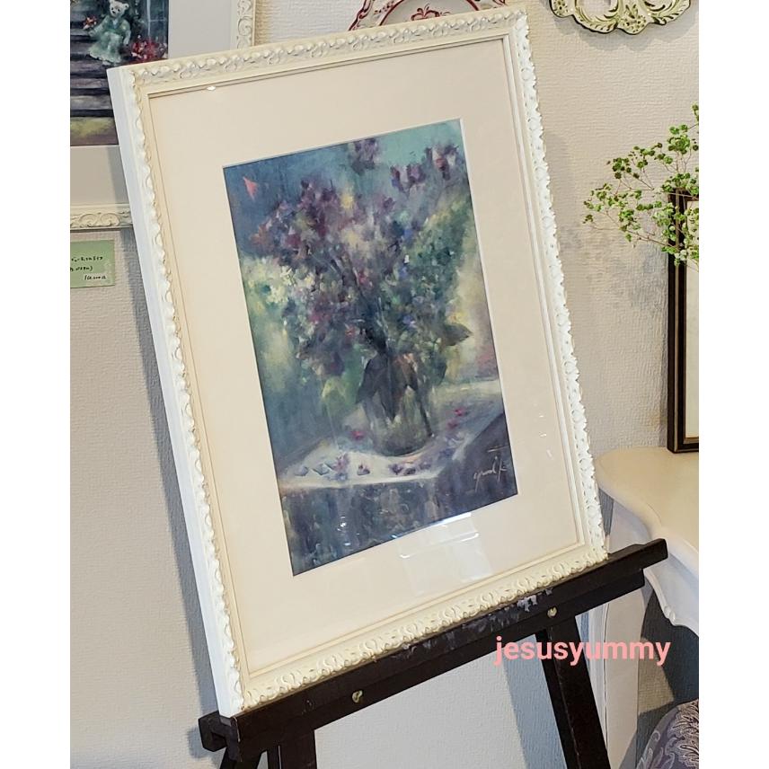 絵画 原画 「Shining Steps」 水彩/パステル F6 額付 お部屋に 絵画 原画 「Shining Steps」 水彩/パステル F6 額付 お部屋に