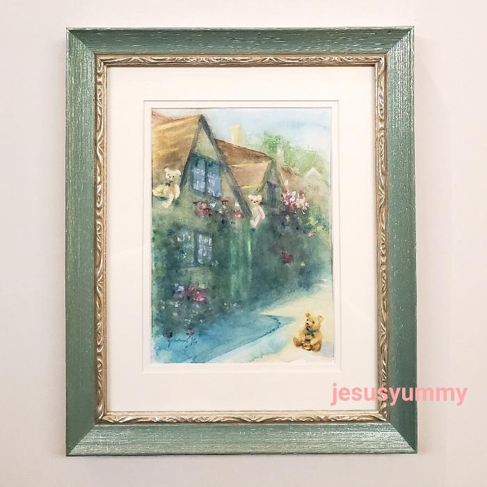 絵画 「クマ達の日向ぼっこ」 2022 水彩/パステル 原画 お部屋に 絵画 「クマ達の日向ぼっこ」 2022 水彩/パステル 原画 お部屋に