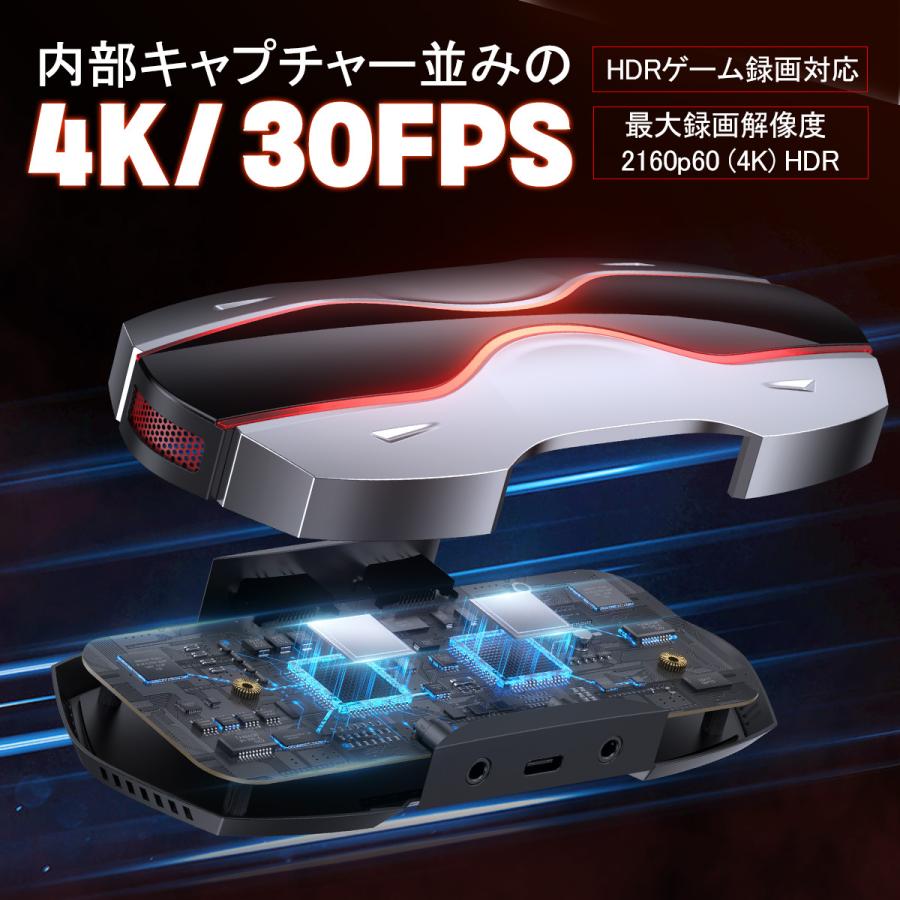 キャプチャーボード 2024年新版 4k 60FPS HDR パススルー 放熱 HDMI