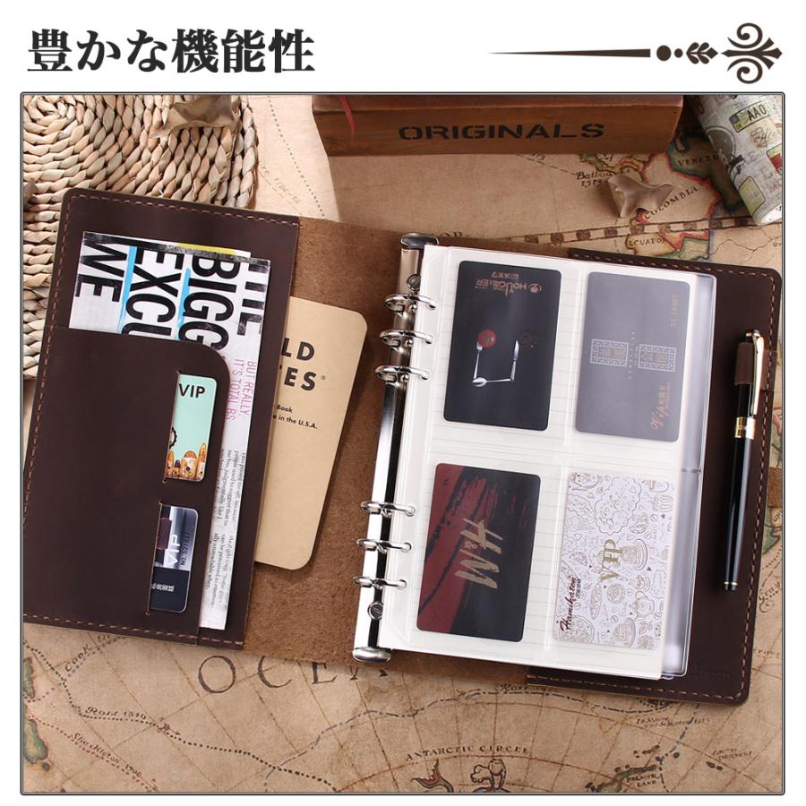 システム手帳 A5 本革 手作り ハンドメイド レザー ノートカバー オリジナル ノート メモ帳 カード収納 ビジネス オフィス用品 プレゼント クリスマス Jetaku Roterdon A502 Jetaku生活館 通販 Yahoo ショッピング