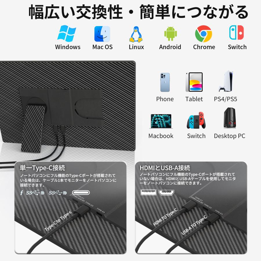 デュアルモニター モバイルモニター 16インチ 1920*1080 モバイル