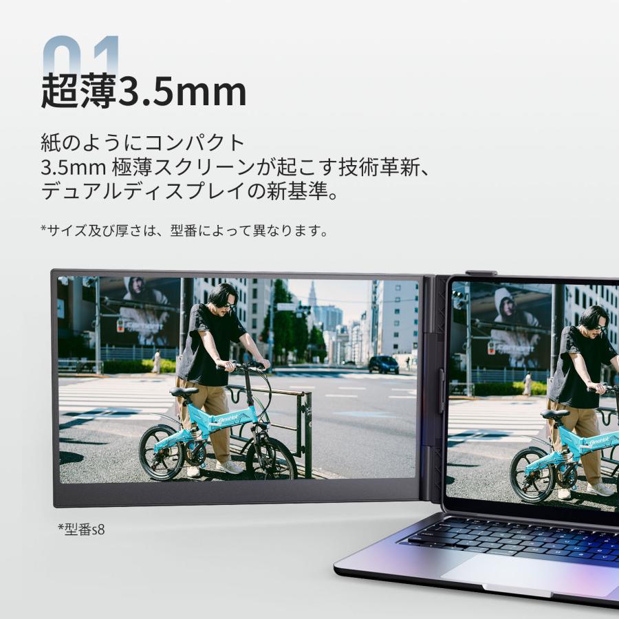 デュアルモニター モバイルモニター 14インチ軽量650g 超薄型0.3cm
