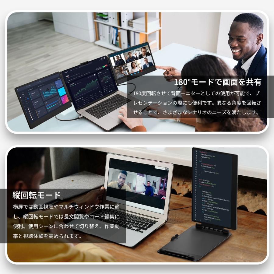 デュアルモニター モバイルモニター 14インチ軽量650g 超薄型0.3cm