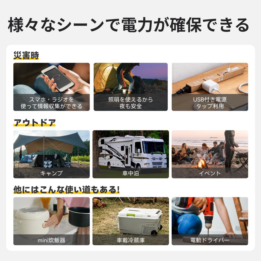 ポータブル電源 大容量 AC600W 非常用電源 防災グッズ 停電対策 家庭用
