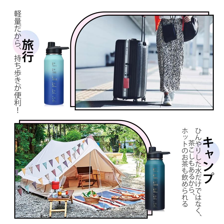 保温 保冷 水筒 1リットル 1000ml 魔法瓶 直飲み 漏れ防止 SUS304