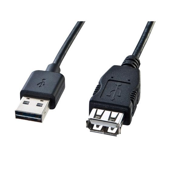 【お取り寄せ】サンワサプライ USB延長ケーブル A-Aメス 1m ブラック KU-REN1  ＵＳＢケーブル 配線｜jetprice