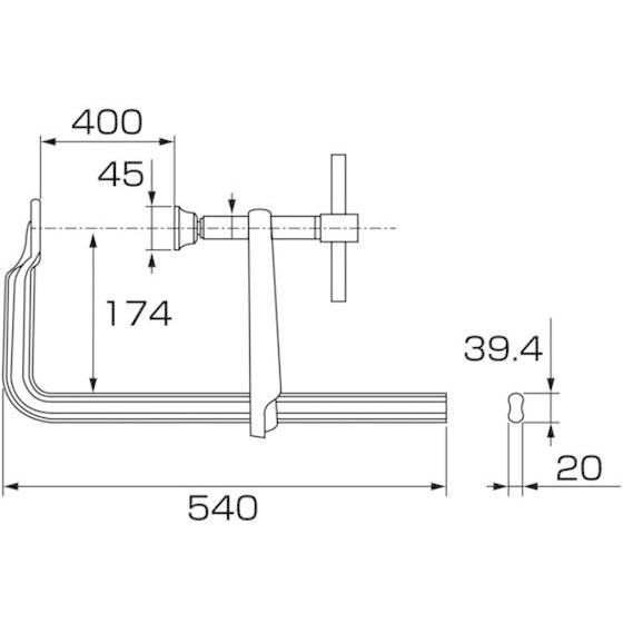 の卸・仕入れ 【お取り寄せ】エビ L型クランプ エビ万力 バーハンドル超強力型 400mm×174mm BP4017A クランプ 作業工具 バイス ハンドプレス 作業 工具