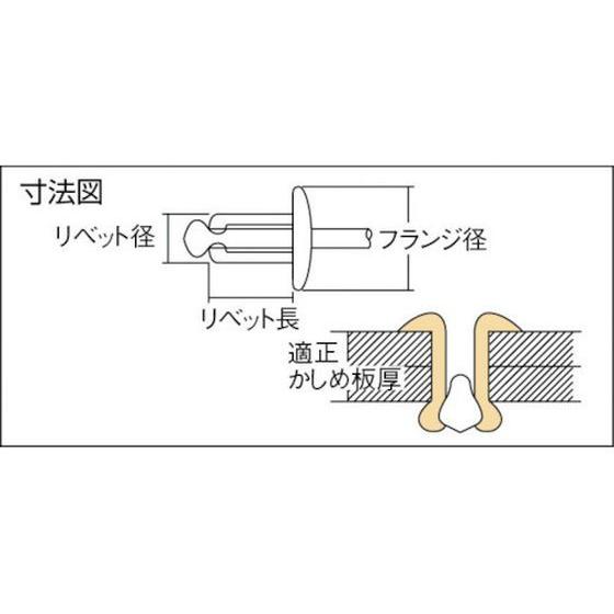 【お取り寄せ】エビ ブラインドリベット(ステンレス／スティール製) 6-2(1000本入) 箱入 NSS62 ボルト ねじ 釘 素材 作業用品 工具_7