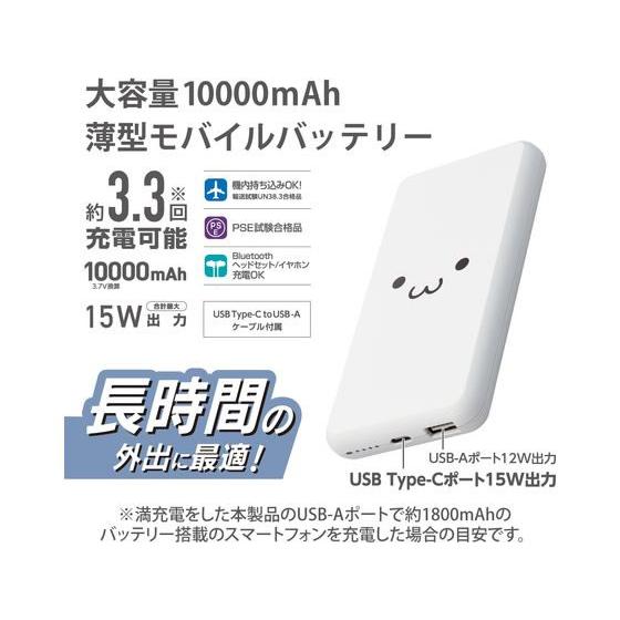 【お取り寄せ】エレコム モバイルバッテリー 10000mAh 大容量 DE-C38-10000WF｜jetprice｜02