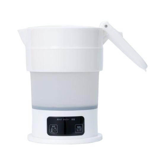ナカバヤシ コンパクトに折りたためる電気ケトル 白 MBE-TK04／WH 電気