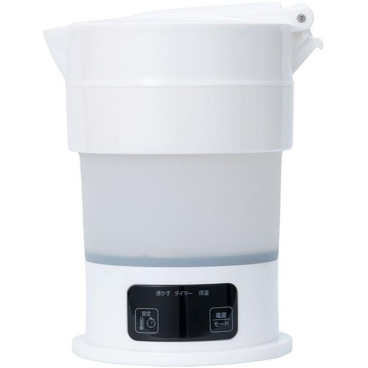 ナカバヤシ コンパクトに折りたためる電気ケトル 白 MBE-TK04／WH 電気