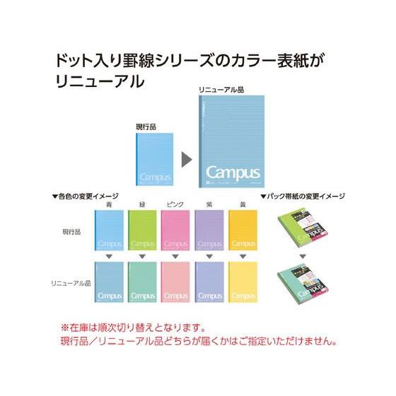KOKUYO（コクヨ） キャンパスノート セミB5 B罫ドット入り 5冊 ノ