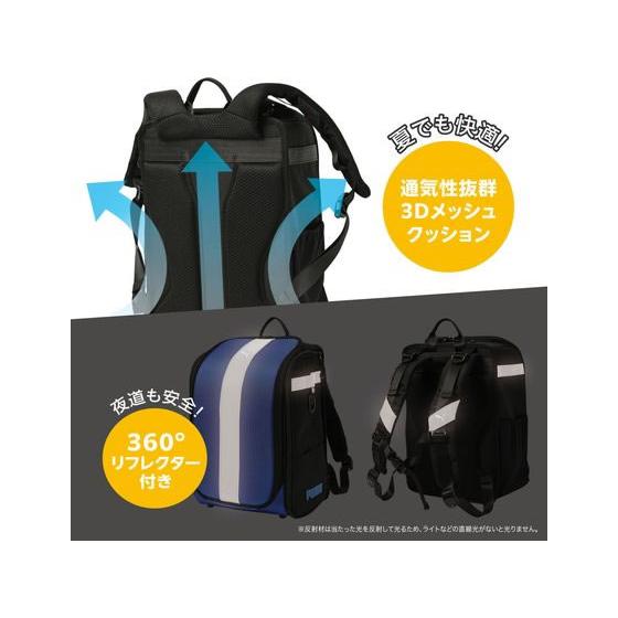 クツワ（KUTSUWA） PUMA 軽快学童リュック ストライプ ブルー PM529BL 