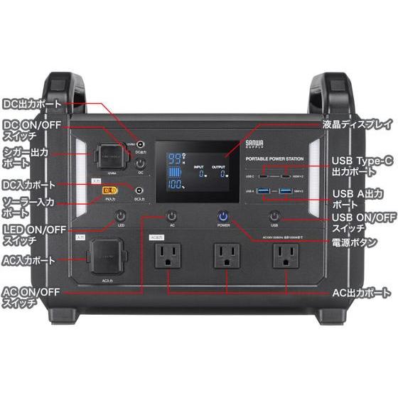 【お取り寄せ】サンワサプライ ポータブル電源 1152Wh BTL-RDC30 ポータブル電源本体 ポータブル電源 電池 充電池 家電_1