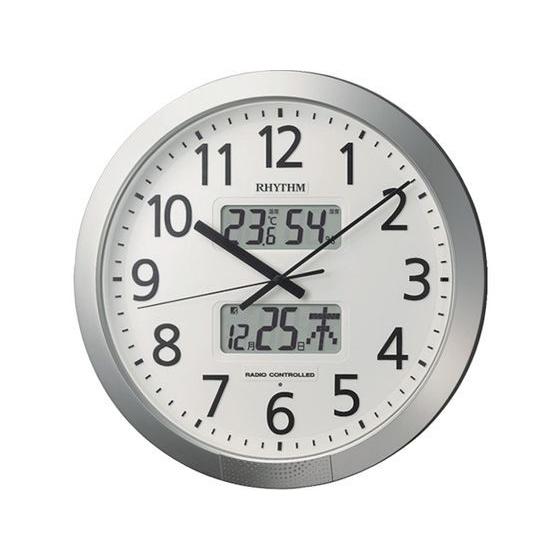 【お取り寄せ】RHYTHM 電波 掛時計 プログラムカレンダー404SR φ430×66 壁掛け電波時計 大きめ 大型電波時計 掛け時計 電波時計 壁掛け 時計 掛け時計 時計