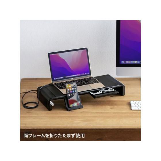 【お取り寄せ】サンワサプライ USB Type-C接続ハブ付き机上ラック MR-LC210CHBK｜jetprice｜04