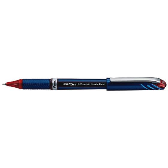 ぺんてる エナージェルユーロ 0.35mm 赤 BLN23-B  赤インク 水性ゲルインクボールペン キャップ式