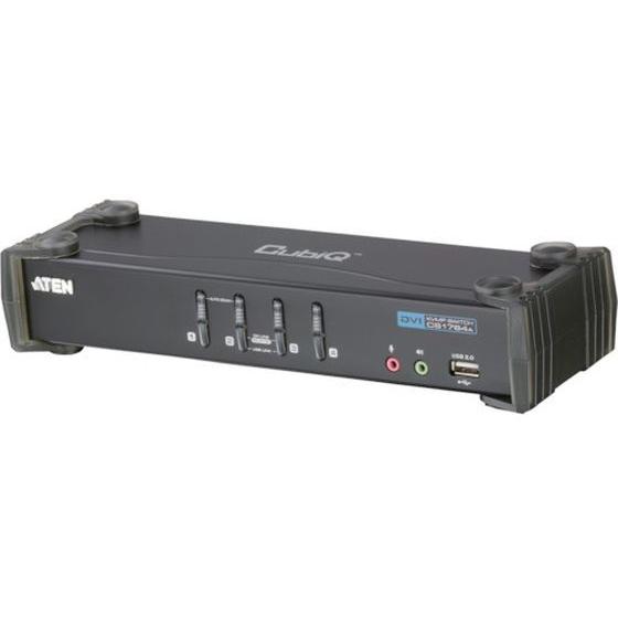 【お取り寄せ】ATEN KVMPスイッチ 4ポート／DVI／USB2.0ハブ搭載 CS1764A 切替機 分配器 ＰＣ周辺機器 パソコン 家電