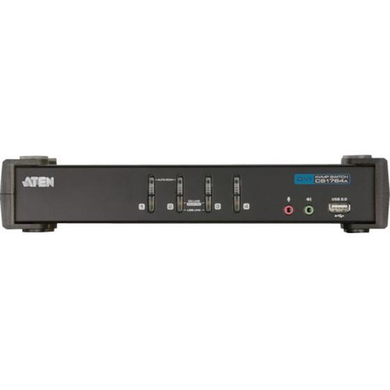 【お取り寄せ】ATEN KVMPスイッチ 4ポート／DVI／USB2.0ハブ搭載 CS1764A 切替機 分配器 ＰＣ周辺機器 パソコン 家電の画像