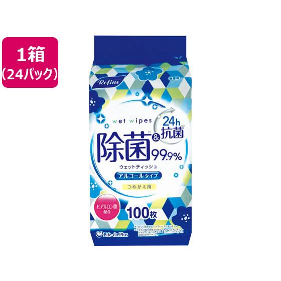 Life-do.Plus リファイン 除菌詰替用ウェットティッシュ 24個 業務用 まとめ買い 大容量 箱売り 箱買い 詰め替え つめかえ 除菌シート 大量（Yahoo!・JetPrice）