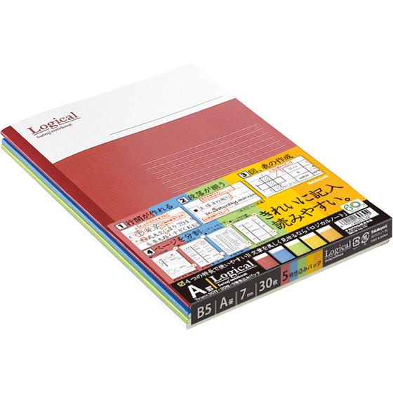 ナカバヤシ スイングロジカルノート B5 A罫 5冊パック ノ-B501A-5P A