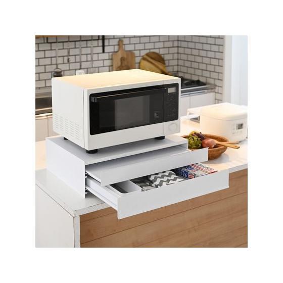 山善（YAMAZEN） 【お取り寄せ】YAMAZEN レンジ下スライドテーブル 2段