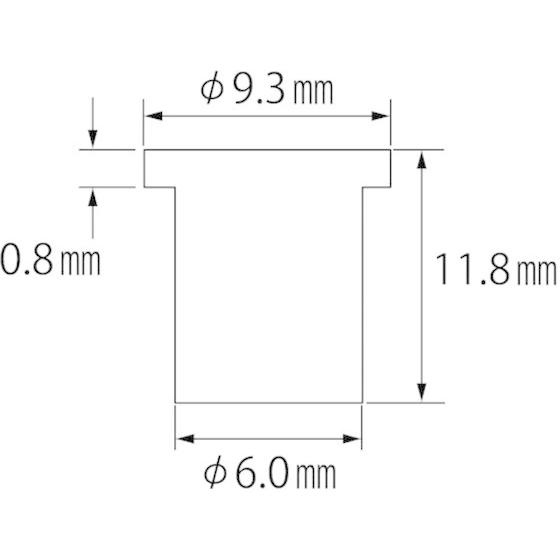 エビ　ブラインドナット　エビナット　板厚2.5　M4×0.7(1000個入)　(平頭・スティール製)　NSD425M